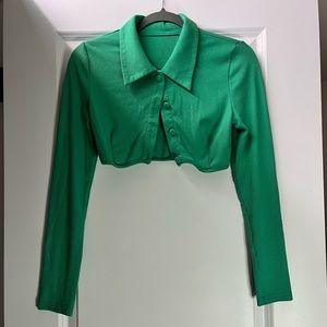 ‘Shein’ Long Sleeved, Green, Button Up, Size Medium!
